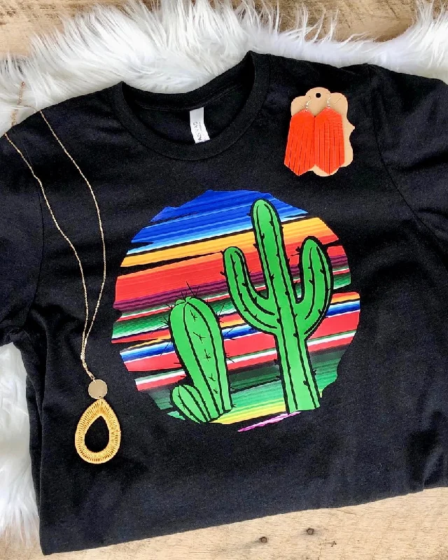 Tie - dye women's T - shirt in unique patternsSerape Cactus Tee