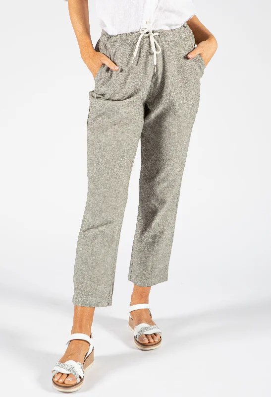 Flowy pants for women in a romantic lookSoft Linen Comfort Waistband Trousers