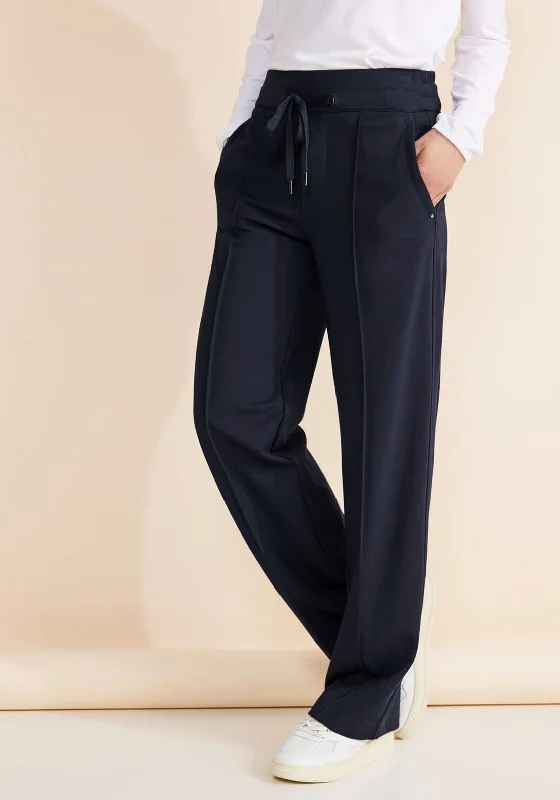 Office appropriate dress pants for women in blackStreet One Casual Fit Straight Leg Trousers, Navy