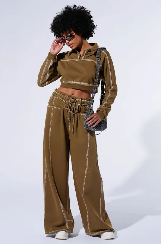 High waisted bootcut pants with belt loops for women in a flattering and adjustable styleSTREET TALK WIDE LEG PANT
