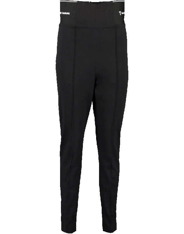 High waisted bootcut pants with belt loops for women in a flattering and adjustable styleStretch Logo Jacquard Legging