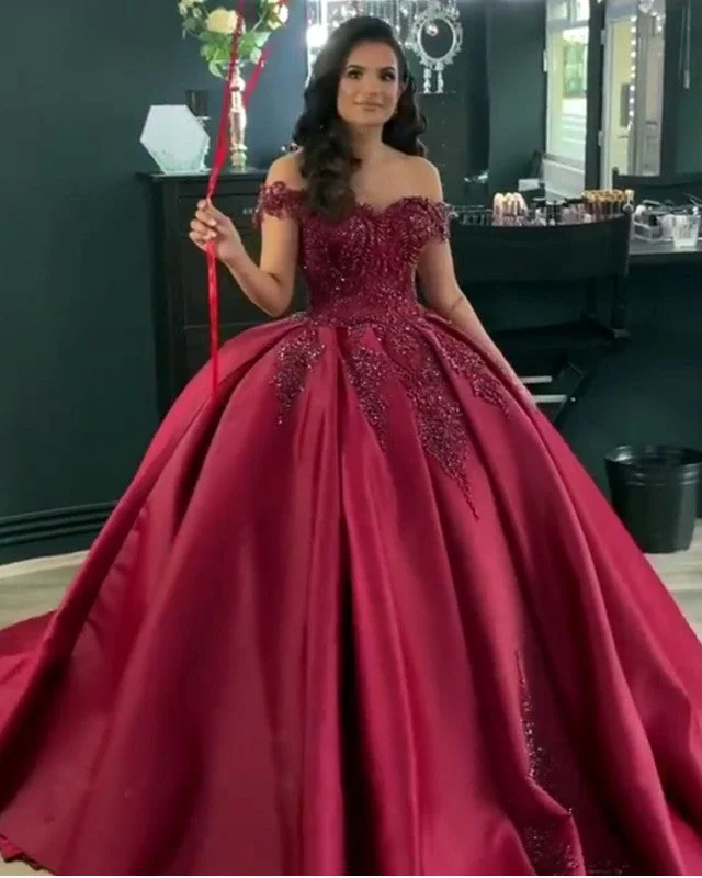 Historical - era - themed wedding dressStunning Beaded Off Shoulder Ball Gown Satin Dresses Historical - era - themed wedding dressStunning Beaded Off Shoulder Ball Gown Satin Dresses