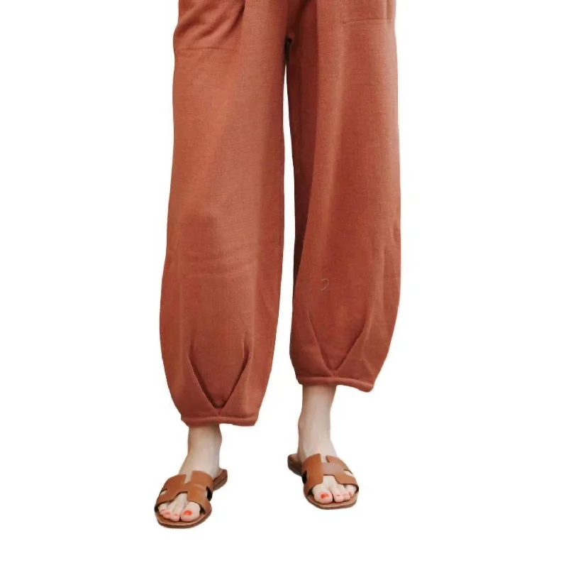 Linen blend jogger pants for women in comfortSweater Pants In Clay