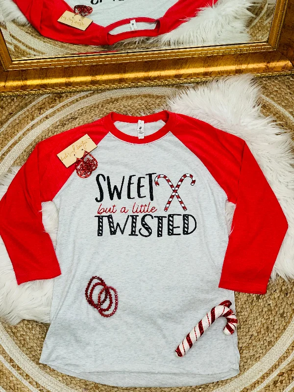 Open - work women's T - shirt with a scalloped hemSweet But A Little Twisted