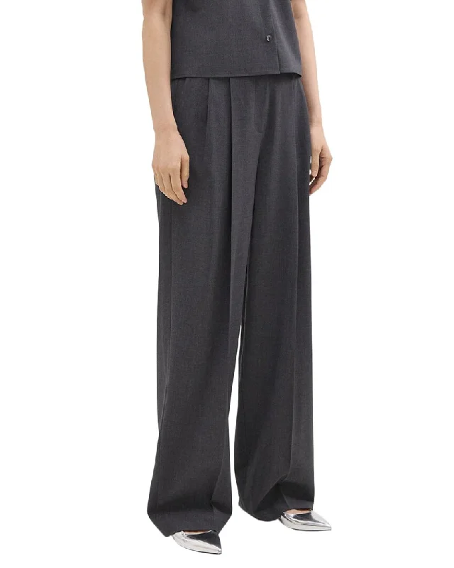 High waisted skinny jeans for women in a figure - hugging styleTheory Double Pleat Wool-Blend Pant High waisted skinny jeans for women in a figure - hugging styleTheory Double Pleat Wool-Blend Pant