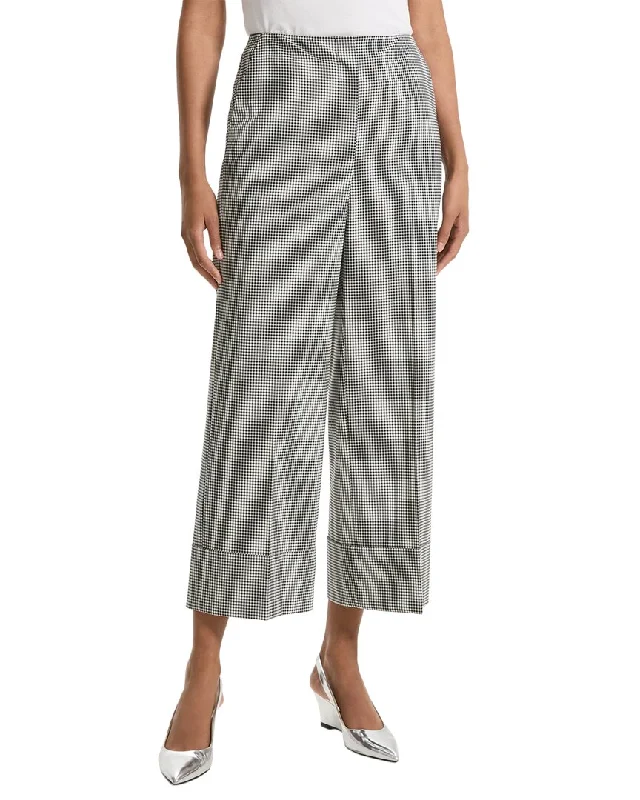 Culottes with wide leg and ruffled hem for women in a feminine and stylish styleTheory Straight Leg Wool-Blend Trouser