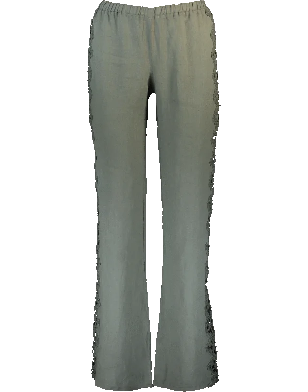 Cuffed wide leg dress pants for women in a stylish and neat lookTimor Lace Pant