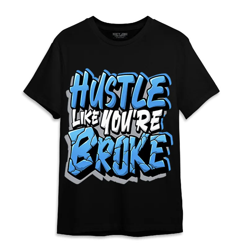 Women's T - shirt with a dropped shoulder for a relaxed fitNastyJamz University Blue 5s T Shirt Match Hustle Like Broke