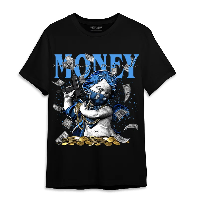 Long - length women's T - shirt to wear as a cover - upNastyJamz University Blue 5s T Shirt Match Money On My Mine Gang