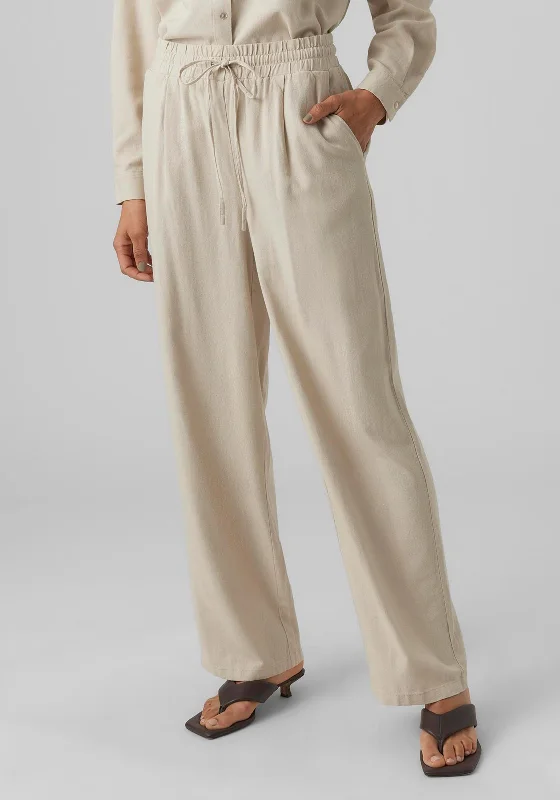 High waisted skinny pants for women in dark colorsVero Moda Jesmilo Wide Leg Linen Trousers, Silver Lining High waisted skinny pants for women in dark colorsVero Moda Jesmilo Wide Leg Linen Trousers, Silver Lining