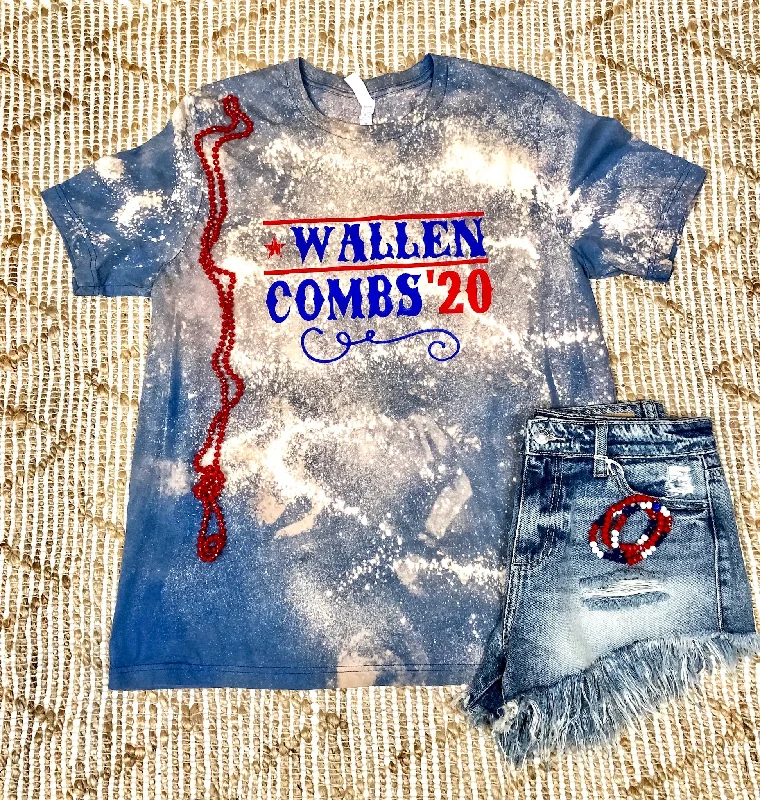 A - line women's T - shirt with a tiered ruffleWallen/Combs 2020 Tee