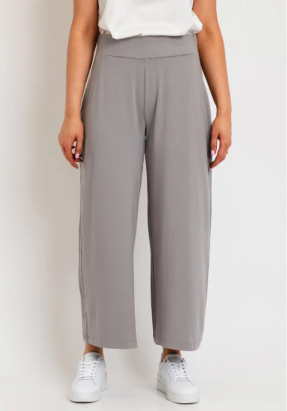 Pleated wide leg jeans for women in a formal and trendy styleNaya Wide Leg Crop Trouser, Mink