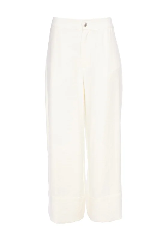 Drawstring wide leg pants for women in a casual and relaxed styleNaya Wide Leg Tailored Trouser, Cream