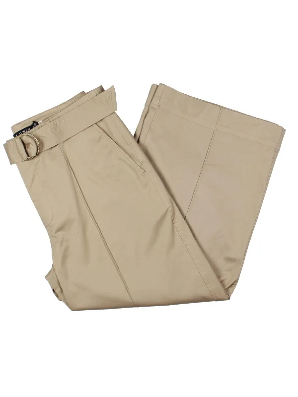 Pleated dress pants for women in a formal occasionWomens Belted Twill Wide Leg Pants Pleated dress pants for women in a formal occasionWomens Belted Twill Wide Leg Pants