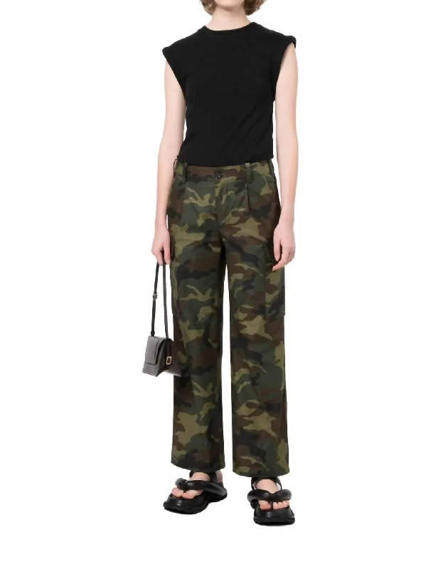 Casual straight leg jeans for women to wear dailyYanic Cargo Pant In Dark Camo