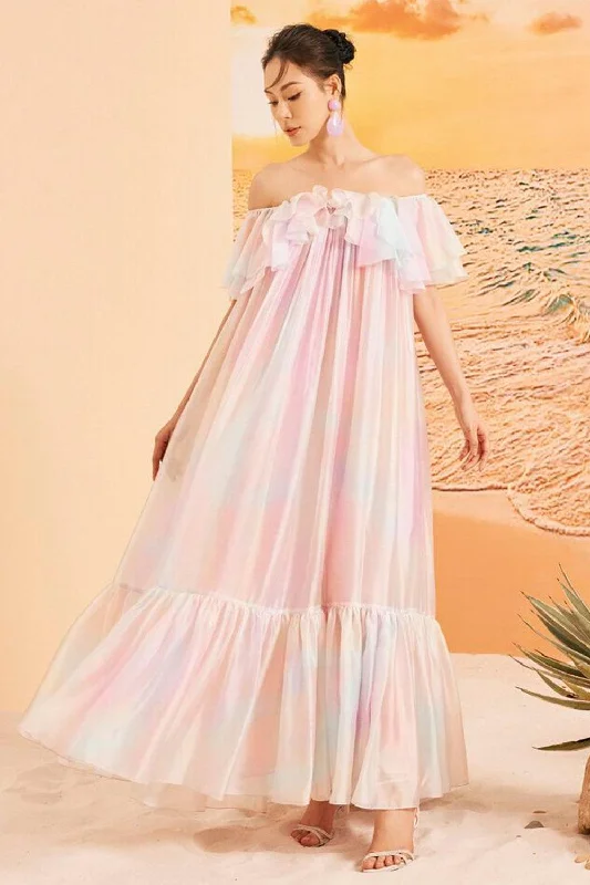 "Sustainable and eco - friendly women's dresses"Finley Drop Waist Gathered Organza Maxi Dress
