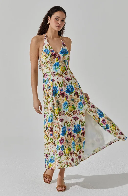 "Designer - inspired women's evening dresses"Halter Maxi Dress