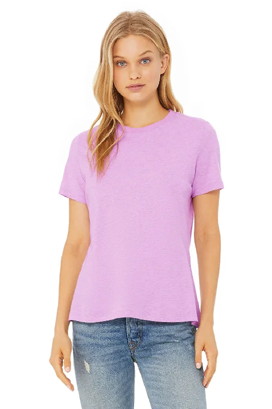 Striped women's T - shirt with a vertical patternBella + Canvas Womens CVC Short Sleeve Crewneck T-Shirt - Heather Prism Lilac Striped women's T - shirt with a vertical patternBella + Canvas Womens CVC Short Sleeve Crewneck T-Shirt - Heather Prism Lilac