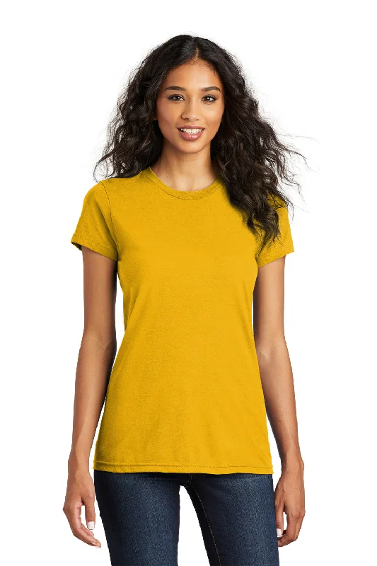 Printed women's T - shirt with a vintage - inspired floral patternDistrict Womens The Concert Short Sleeve Crewneck T-Shirt - Gold Printed women's T - shirt with a vintage - inspired floral patternDistrict Womens The Concert Short Sleeve Crewneck T-Shirt - Gold