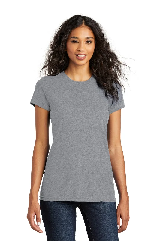 Women's wrap - style T - shirt for a customizable fitDistrict Womens The Concert Short Sleeve Crewneck T-Shirt - Heather Grey Women's wrap - style T - shirt for a customizable fitDistrict Womens The Concert Short Sleeve Crewneck T-Shirt - Heather Grey