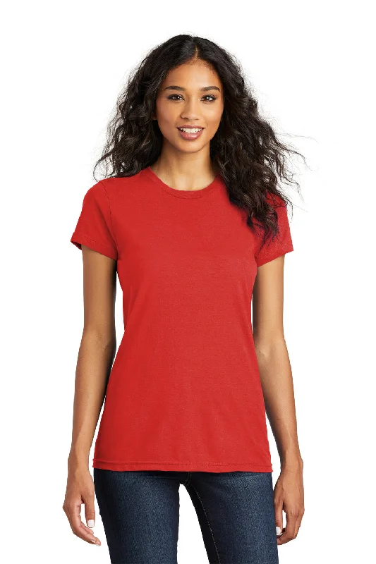 Striped women's T - shirt in bright colorsDistrict Womens The Concert Short Sleeve Crewneck T-Shirt - New Red Striped women's T - shirt in bright colorsDistrict Womens The Concert Short Sleeve Crewneck T-Shirt - New Red