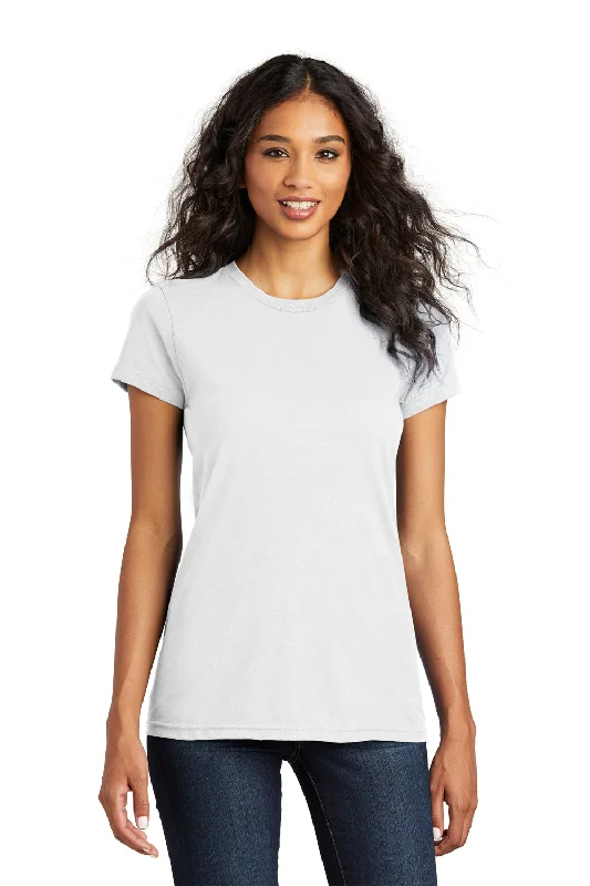 Women's lightweight linen T - shirt for warm weatherDistrict Womens The Concert Short Sleeve Crewneck T-Shirt - White Women's lightweight linen T - shirt for warm weatherDistrict Womens The Concert Short Sleeve Crewneck T-Shirt - White