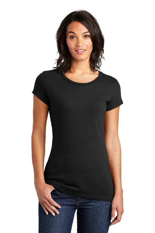 Mock neck women's T - shirt for a modern twistDistrict Womens Very Important Short Sleeve Crewneck T-Shirt - Black Mock neck women's T - shirt for a modern twistDistrict Womens Very Important Short Sleeve Crewneck T-Shirt - Black