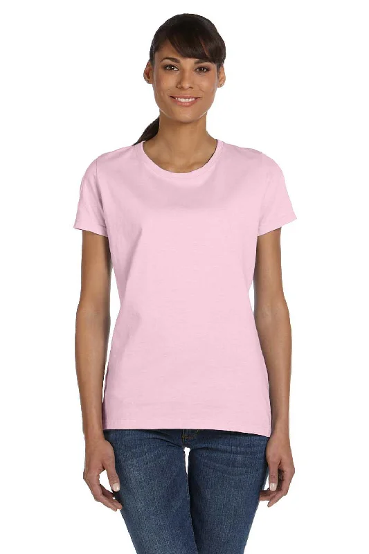 Tassel - trimmed women's T - shirt for a bohemian styleFruit Of The Loom Womens HD Jersey Short Sleeve Crewneck T-Shirt - Classic Pink