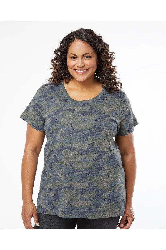 Long - sleeved women's T - shirt with a bell - sleeve designLAT Womens Curvy Collection Fine Jersey Short Sleeve Crewneck T-Shirt - Vintage Camo - NEW Long - sleeved women's T - shirt with a bell - sleeve designLAT Womens Curvy Collection Fine Jersey Short Sleeve Crewneck T-Shirt - Vintage Camo - NEW