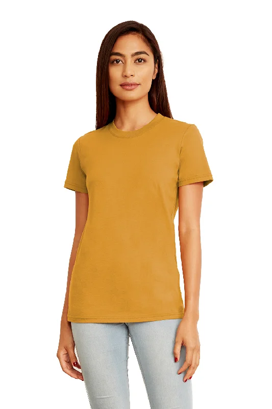 Women's T - shirt with a cut - out detailNext Level Womens Boyfriend Fine Jersey Short Sleeve Crewneck T-Shirt - Antique Gold - Closeout Women's T - shirt with a cut - out detailNext Level Womens Boyfriend Fine Jersey Short Sleeve Crewneck T-Shirt - Antique Gold - Closeout