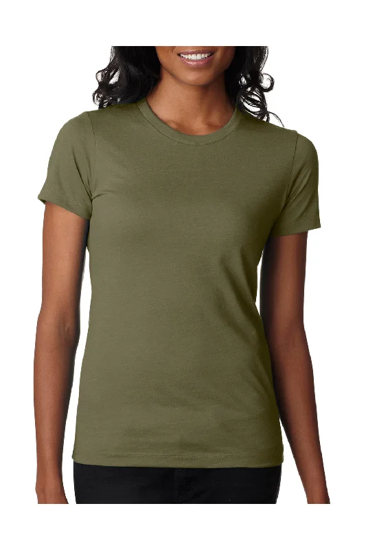 Long - sleeved women's T - shirt with a bell - sleeve designNext Level Womens CVC Jersey Short Sleeve Crewneck T-Shirt - Military Green Long - sleeved women's T - shirt with a bell - sleeve designNext Level Womens CVC Jersey Short Sleeve Crewneck T-Shirt - Military Green