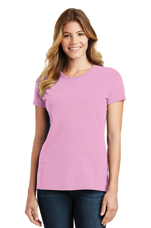 Mock - neck women's T - shirt with a drawstring hoodPort & Company Womens Fan Favorite Short Sleeve Crewneck T-Shirt - Candy Pink Mock - neck women's T - shirt with a drawstring hoodPort & Company Womens Fan Favorite Short Sleeve Crewneck T-Shirt - Candy Pink