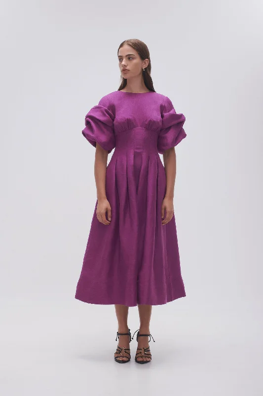 Plus Size Jersey Wrap Dresses for Ladies' Easygoing LookAdelie Puff Sleeve Midi Dress Plus Size Jersey Wrap Dresses for Ladies' Easygoing LookAdelie Puff Sleeve Midi Dress