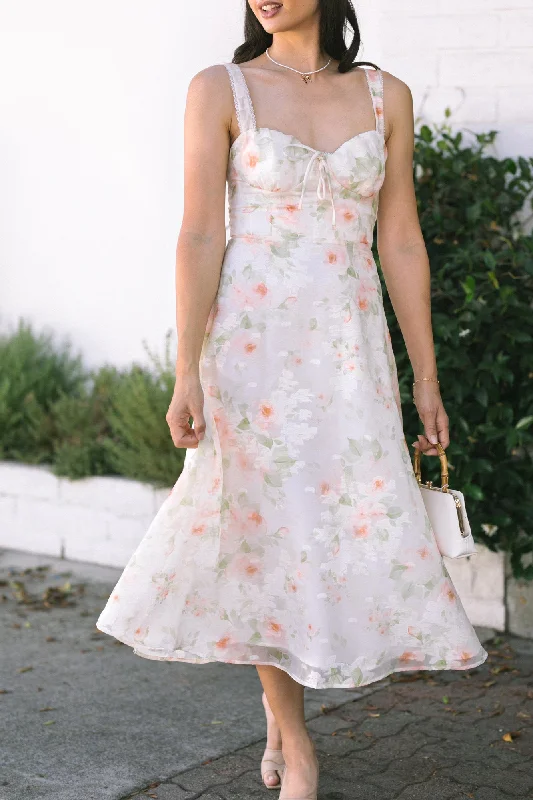Dresses with Sequined Hearts and Ruffled Hem and Satin and Lace Combo for Ladies' Romantic and Feminine LookAmanda Sweetheart Floral Dress Dresses with Sequined Hearts and Ruffled Hem and Satin and Lace Combo for Ladies' Romantic and Feminine LookAmanda Sweetheart Floral Dress
