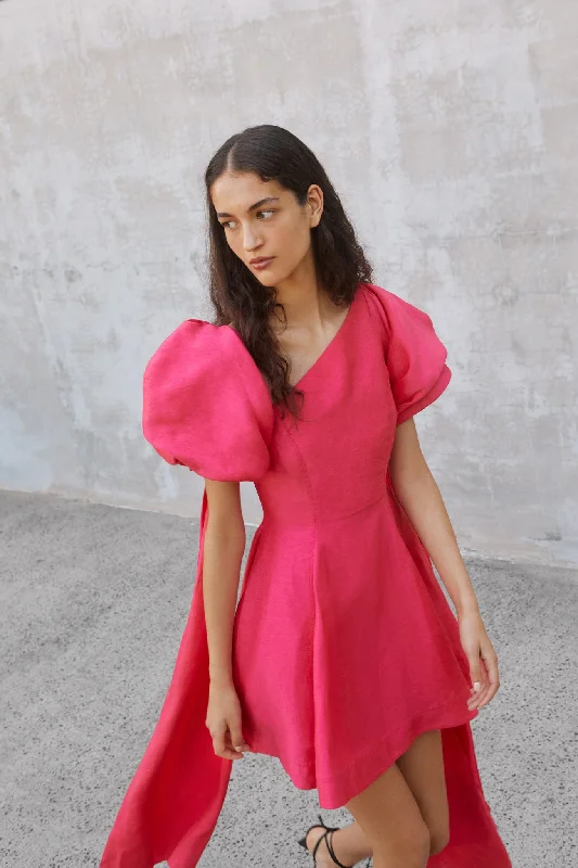 Dresses with Asymmetric Hem for Ladies' Unique StyleArista Tulip Sleeve Mini Dress