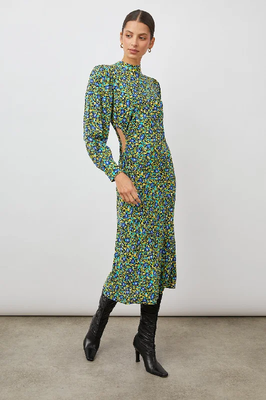 Dresses with Embroidered Paisley Patterns for Ladies' Exotic and Sophisticated LookCARMEL DRESS - ABSTRACT GARDEN Dresses with Embroidered Paisley Patterns for Ladies' Exotic and Sophisticated LookCARMEL DRESS - ABSTRACT GARDEN