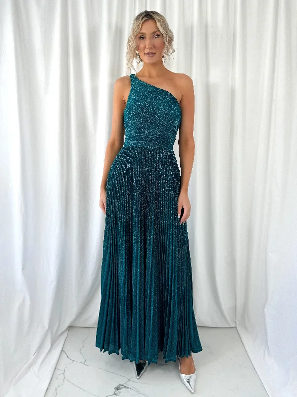Strapless Dresses with Tassel Accents for Ladies' Fun and Flirty LookCoraly Bright Pleated Maxi Dress with Draped One Shoulder Top - Green Strapless Dresses with Tassel Accents for Ladies' Fun and Flirty LookCoraly Bright Pleated Maxi Dress with Draped One Shoulder Top - Green