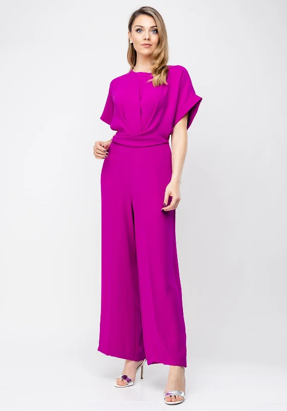 "Work - appropriate dresses for professional women"Ella Boo Drape Bodice Wide Leg Jumpsuit, Fuschia Purple