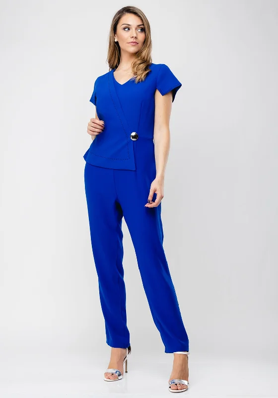 "Comfortable maternity dresses for pregnant women"Ella Boo Wrap Panel Jumpsuit, Royal Blue