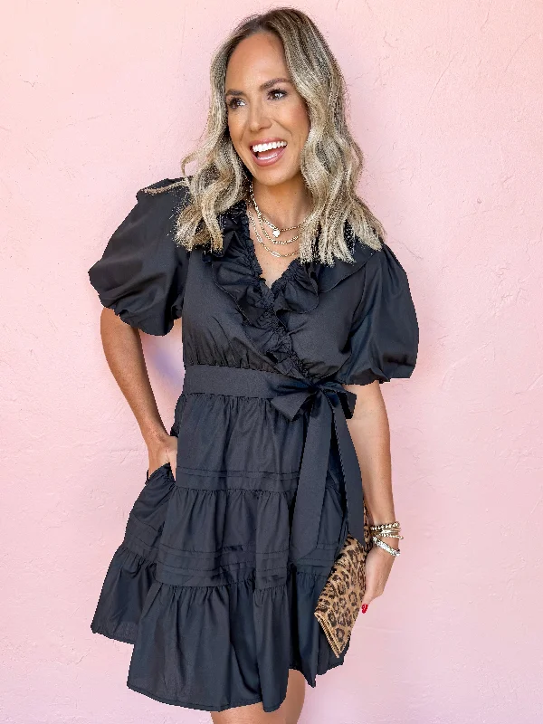 Tube Dresses with Beaded Waistband for Ladies' Simple and Chic StyleGlimpse Into Tomorrow Ruffle Mini Dress-Black Tube Dresses with Beaded Waistband for Ladies' Simple and Chic StyleGlimpse Into Tomorrow Ruffle Mini Dress-Black