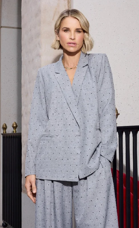 Dresses with Sequined Stripes for Ladies' Bold and Fashionable LookGrey and Black Diamanté Blazer by Vogue Williams Dresses with Sequined Stripes for Ladies' Bold and Fashionable LookGrey and Black Diamanté Blazer by Vogue Williams