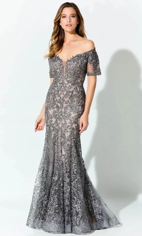 Dresses with Sequined Hearts and Ruffled Hem and Satin and Lace Combo for Ladies' Romantic and Feminine LookIvonne D ID925 - Embroidered Short Sleeve Prom Gown Dresses with Sequined Hearts and Ruffled Hem and Satin and Lace Combo for Ladies' Romantic and Feminine LookIvonne D ID925 - Embroidered Short Sleeve Prom Gown
