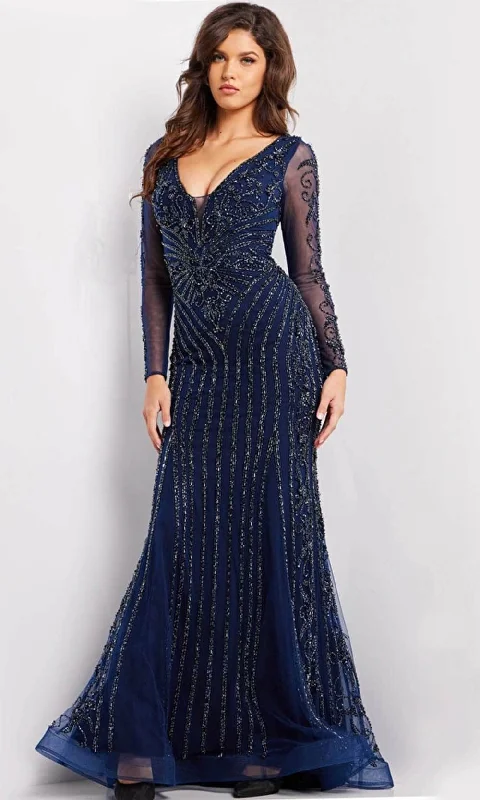 Dresses with Satin and Lace Trimmed Neckline for Ladies' Sophisticated LookJovani 24236 - Bead Embellished Evening Gown Dresses with Satin and Lace Trimmed Neckline for Ladies' Sophisticated LookJovani 24236 - Bead Embellished Evening Gown