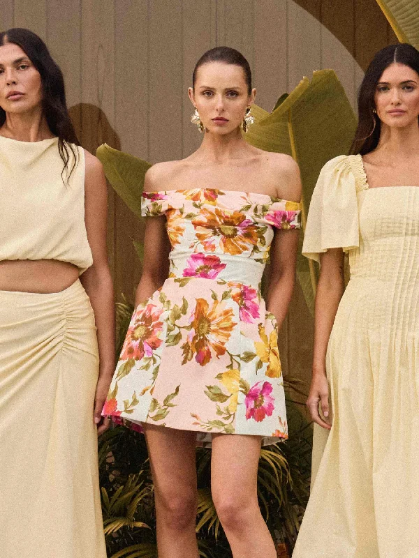 Dresses with Lace Insertions on the Skirt and Beaded Waistband for Ladies' Feminine and Glamorous LookJULIETTE MINI DRESS Dresses with Lace Insertions on the Skirt and Beaded Waistband for Ladies' Feminine and Glamorous LookJULIETTE MINI DRESS
