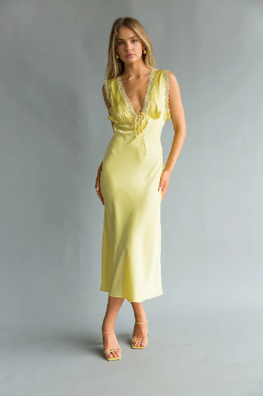 Dresses with Cut Out Details for Ladies' Bold and Fashionable LookJuniper Lace Trim Satin Midi Slip Dress Dresses with Cut Out Details for Ladies' Bold and Fashionable LookJuniper Lace Trim Satin Midi Slip Dress