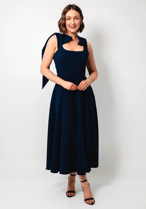 Wrap Style Polyester Dresses for Ladies' Versatile OutfitKevan Jon Nancy Flare Long Dress, Navy Wrap Style Polyester Dresses for Ladies' Versatile OutfitKevan Jon Nancy Flare Long Dress, Navy
