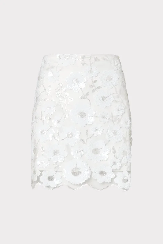 Short Dresses with Sequined Accents for Ladies' Night OutKristina Floral Cascading Sequins Skirt Short Dresses with Sequined Accents for Ladies' Night OutKristina Floral Cascading Sequins Skirt