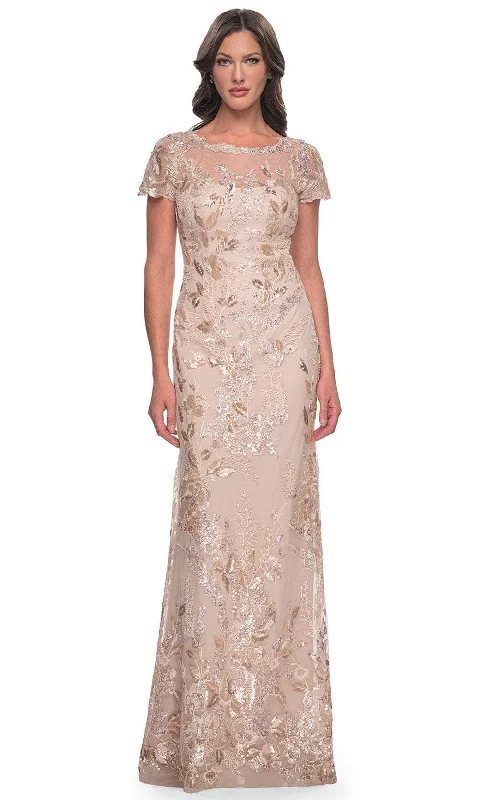 "Elegant wedding guest dresses for women under $100"La Femme 30841 - Fitted Sequin Formal Dress