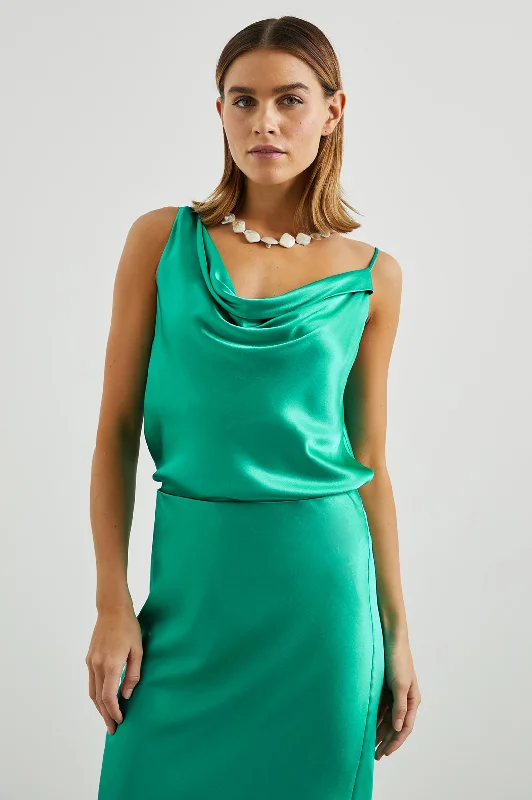 High Neck Chiffon Dresses for Ladies' Modest StyleMAE TOP - JADE