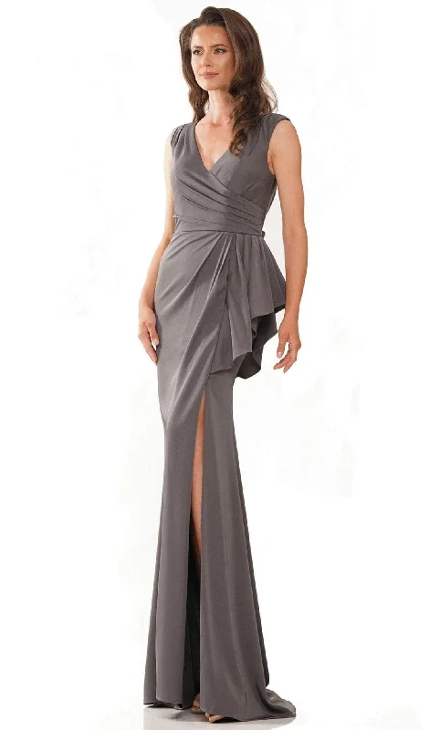 "Satin dresses for women for a luxurious appearance"Marsoni by Colors MV1227 - Ruffle Accent Evening Dress "Satin dresses for women for a luxurious appearance"Marsoni by Colors MV1227 - Ruffle Accent Evening Dress